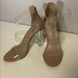 Clear strappy heels
